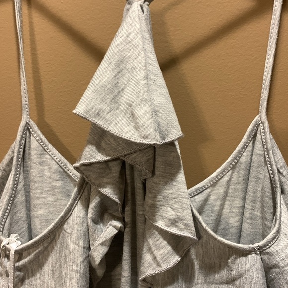Ruffled Forever gray tank top XS strappy racerback NWT - Picture 6 of 10